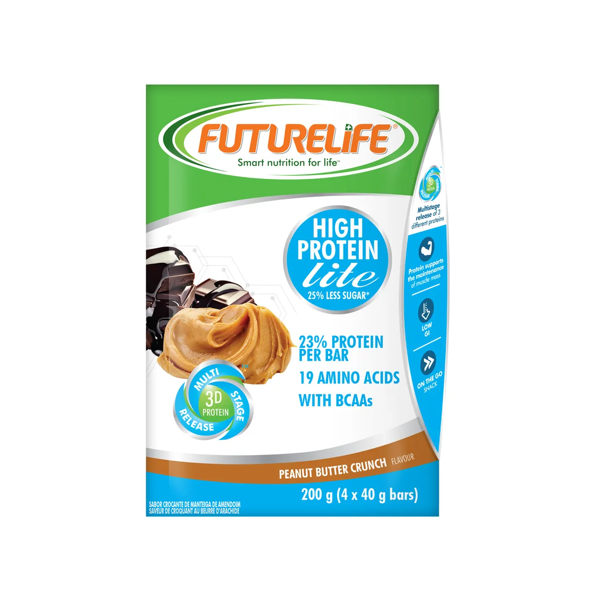 FutureLife SmartBar - High Protein LITE Peanut Butter - 4 x 40g Multipack