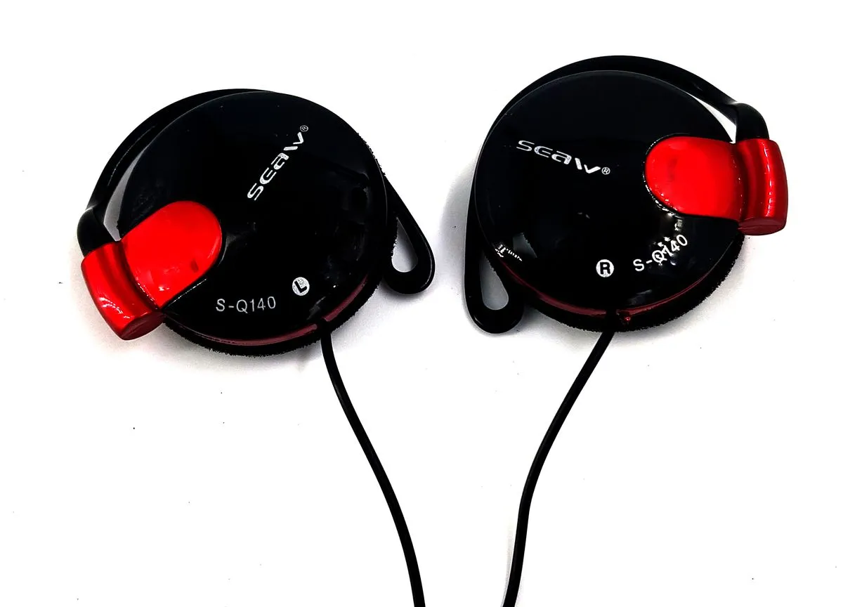 EarHook Earphones Q140 Stereo - Black and Red