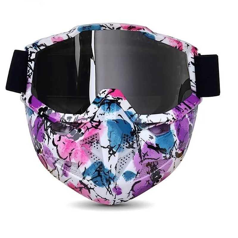 Full Face Motorcycle GelSoft Paintball Airsoft Mask Game MAS213 PinPurp