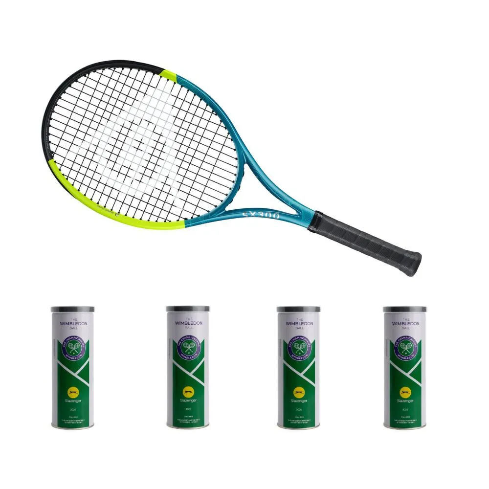 Dunlop Premium SX300 G2 Racket & 4 Wimbledon Sea Level Tins