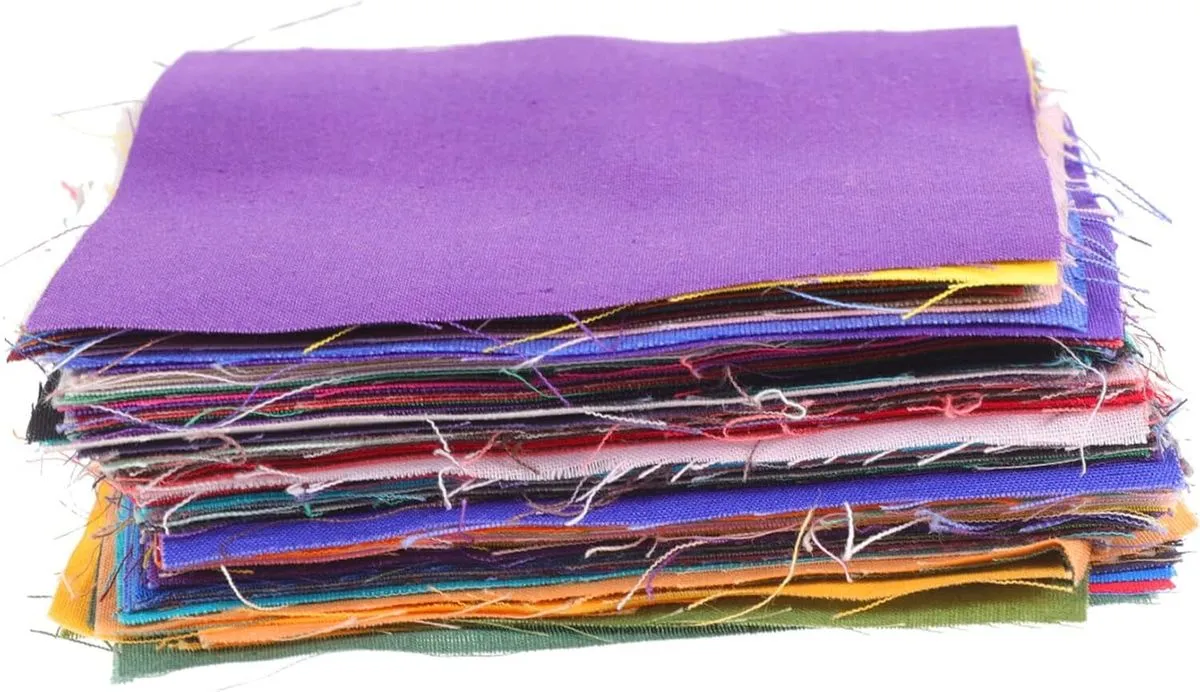100Pcs Precut Fabric Squares Multicolored Fabric for Quilting DIY Sewing