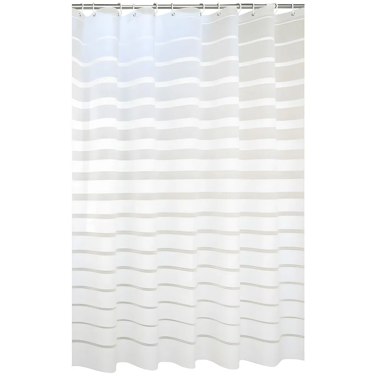 Shower Curtain Bathroom Ticking Stripe Shower Curtain with Hooks -200x180cm