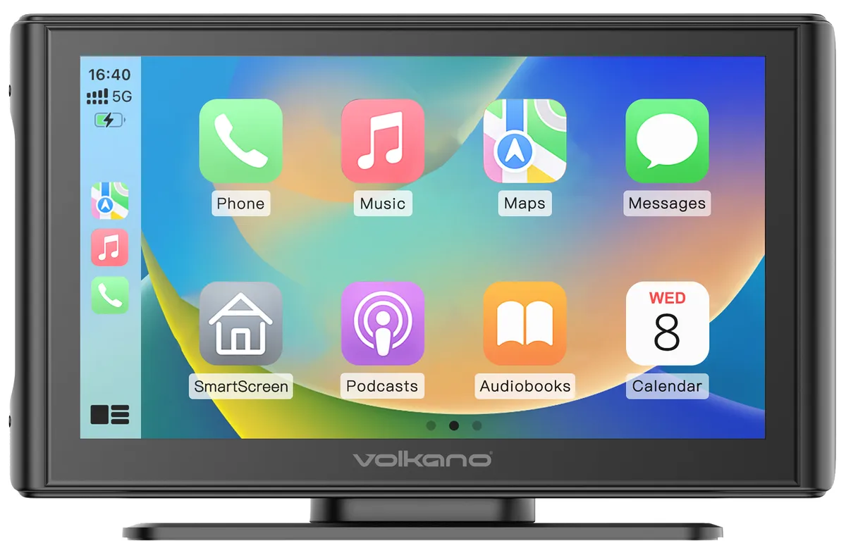 Volkano 7" Touch Screen Display, Mirror Cast, CarPlay & Android Auto