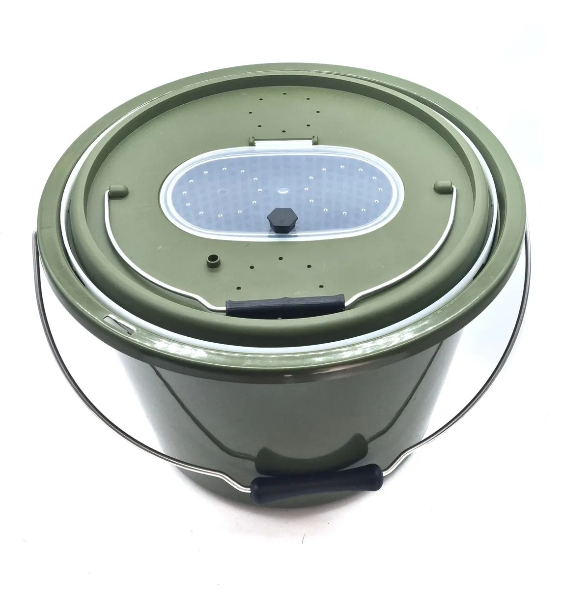 15L Fishing Bait Bucket with Drainage System & Access Lid