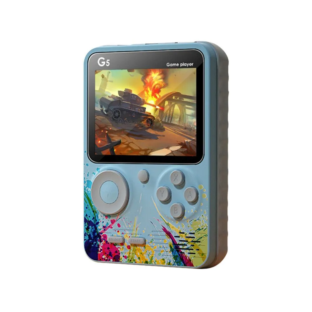 G5 Built-in 500 Games Mini Retro Video Gaming Console Handheld Portable - Blue, Black