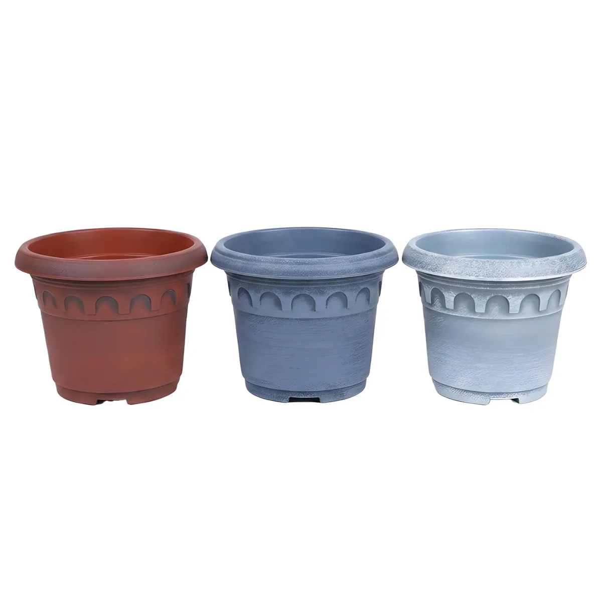 3-piece Mixed Colour Planters 23.5X18cm Indoor/Outdoor Pots