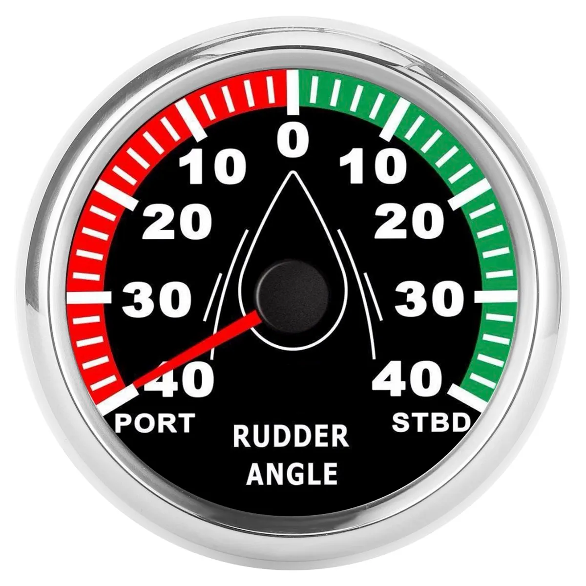 85mm Boat Rudder Angle Meter 932V Black Dial Silver Cover