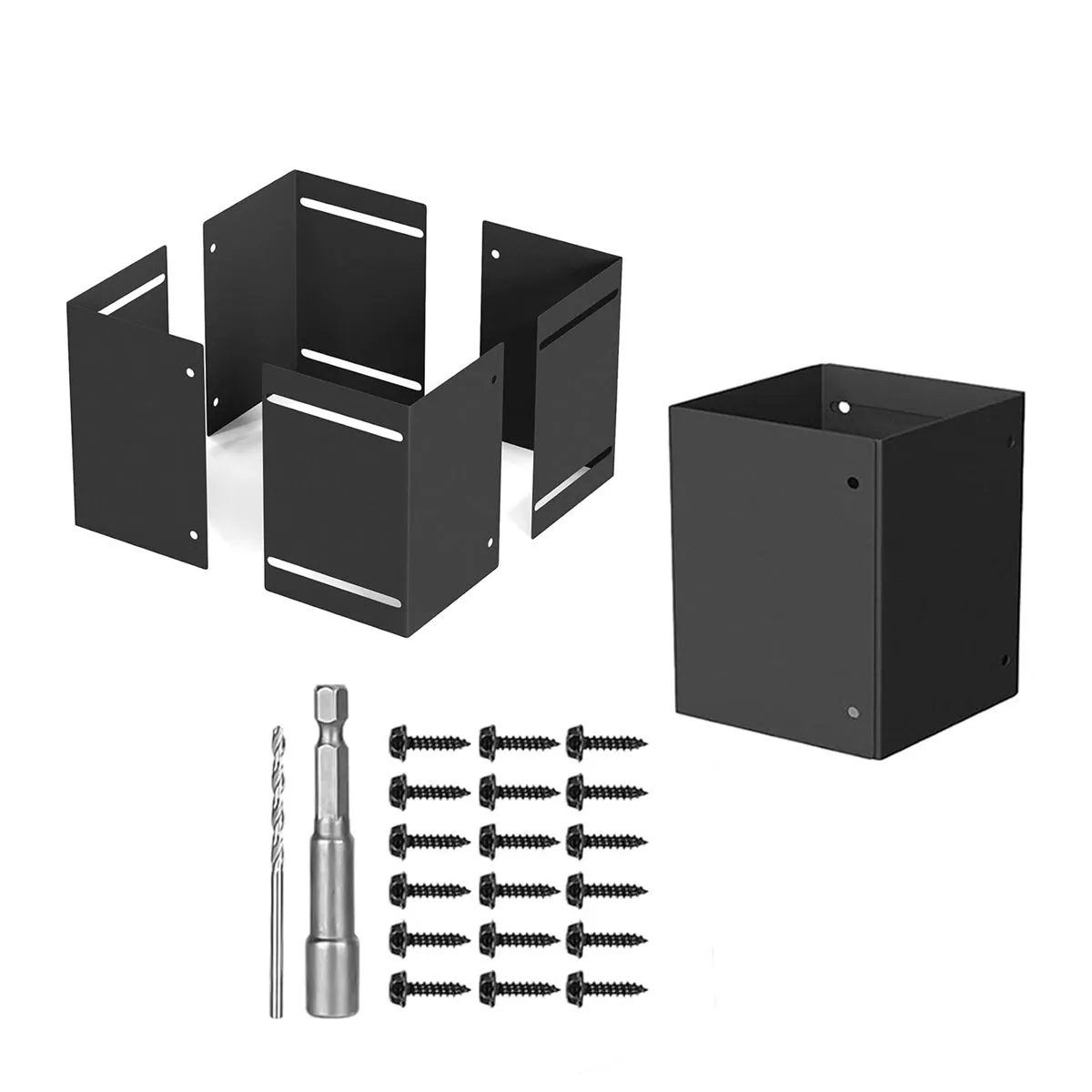 2 Pack Stainless Steel Adjustable Post Protectors for Fences Wooden Mailbox