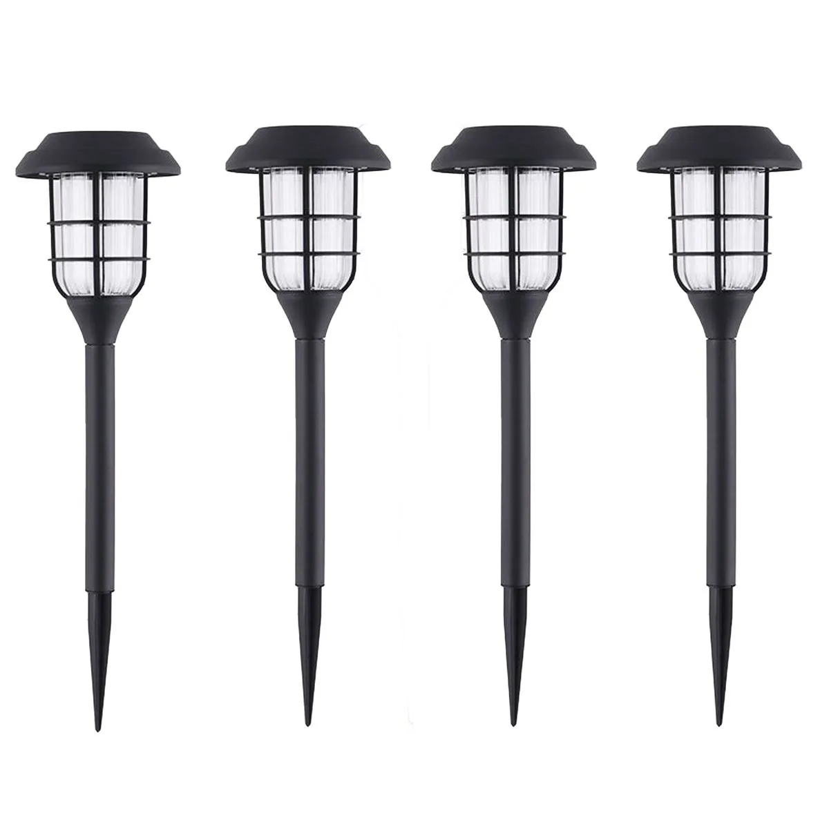 Solar Flame Pathway Lights Outdoor, Flickering LED Torches, 4-Pack