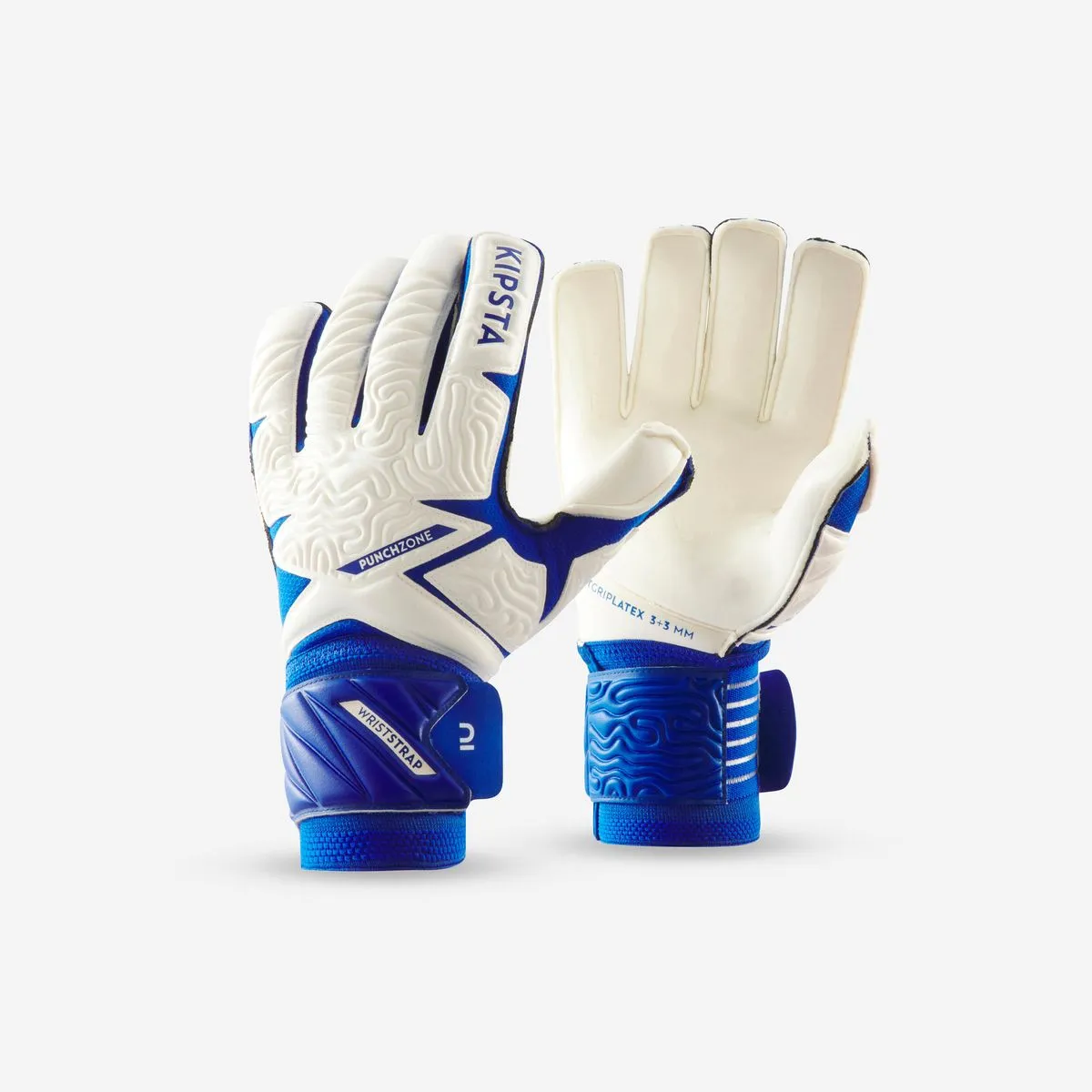 Kipsta Adult Football Goalkeeper Gloves F500 Viralto - White & Blue