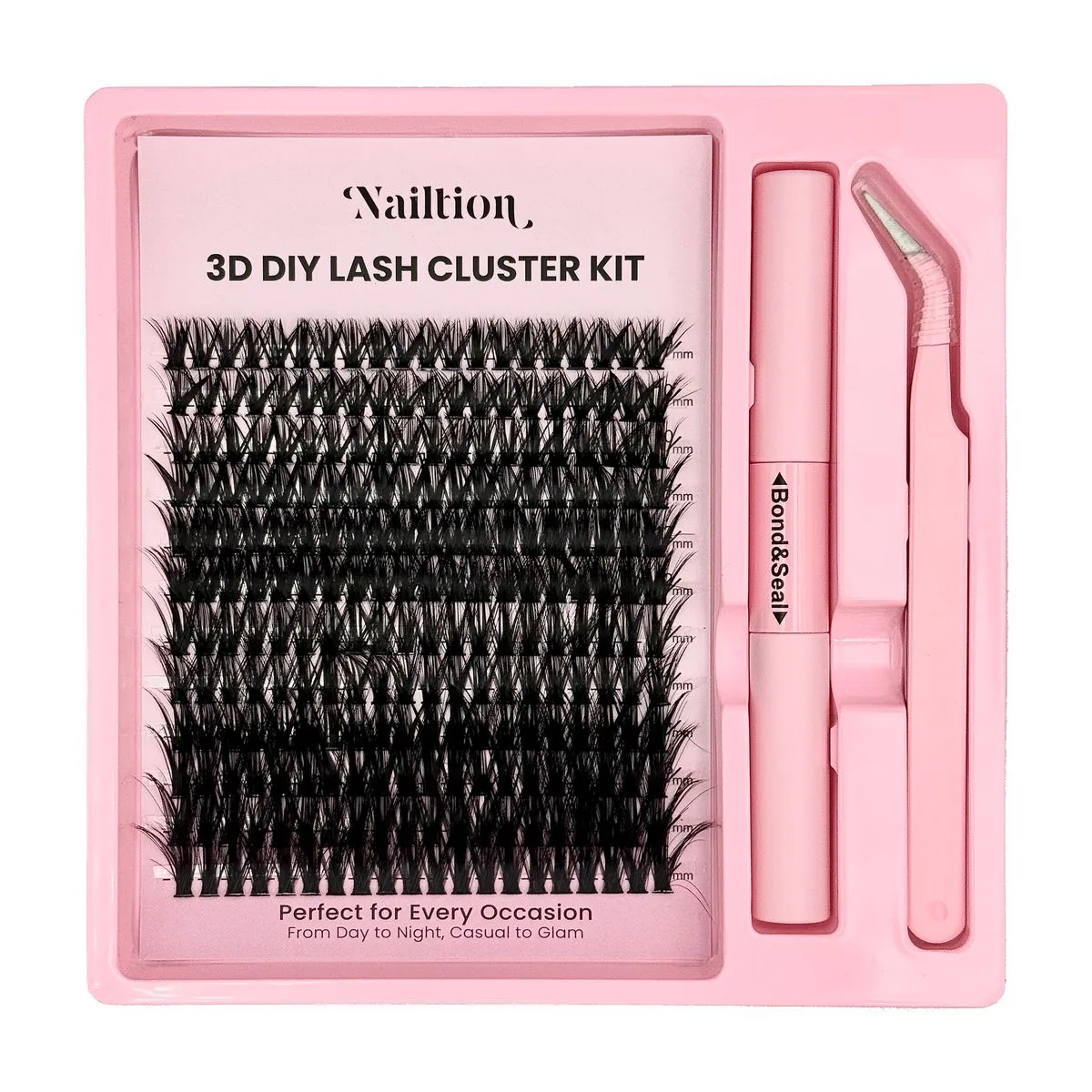 240 Pcs 60D Lash Extension Kit Eyelash Clusters with Tweezer Bond and Seal