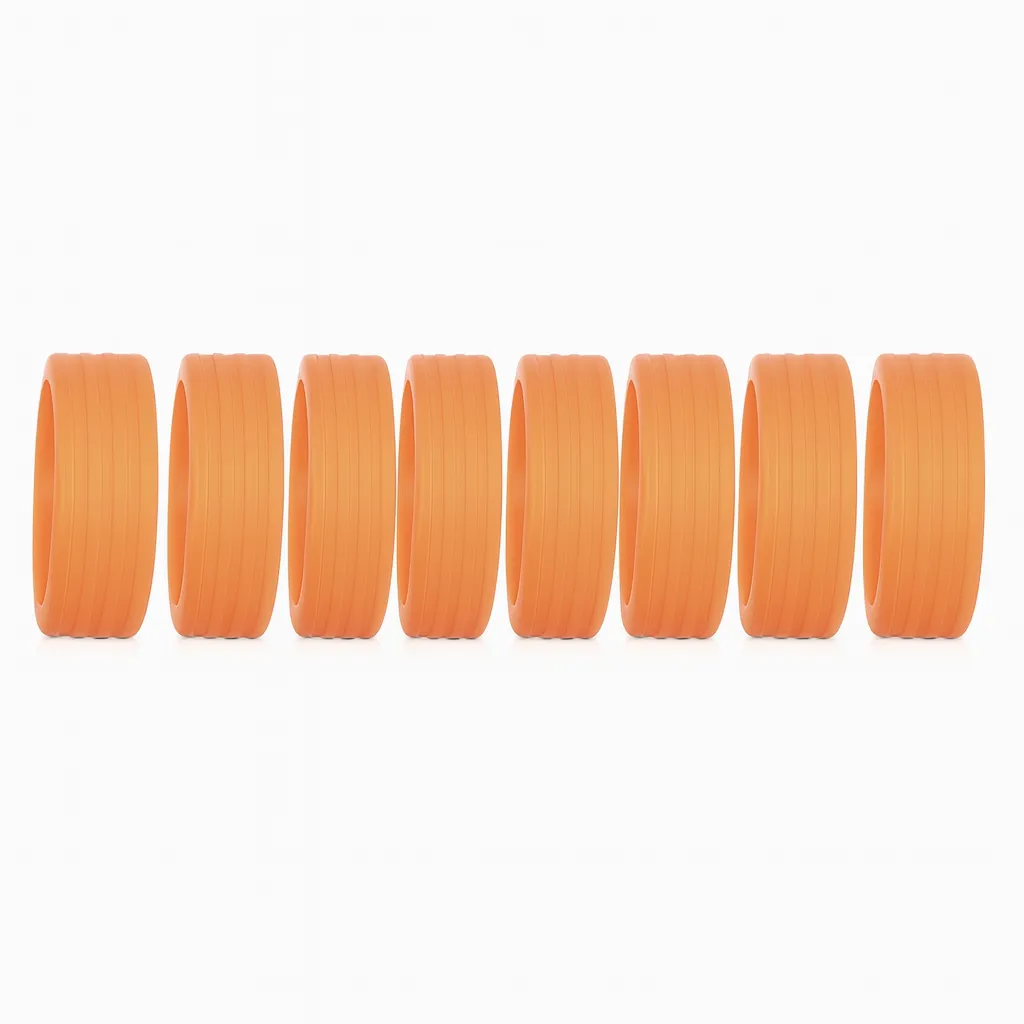 8 Piece Wear-Resistant Suitcase Wheel Cover - Orange