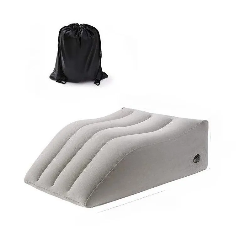 The Grey Inflatable Leg Pillow Features a Wedge-shaped Triangle Design