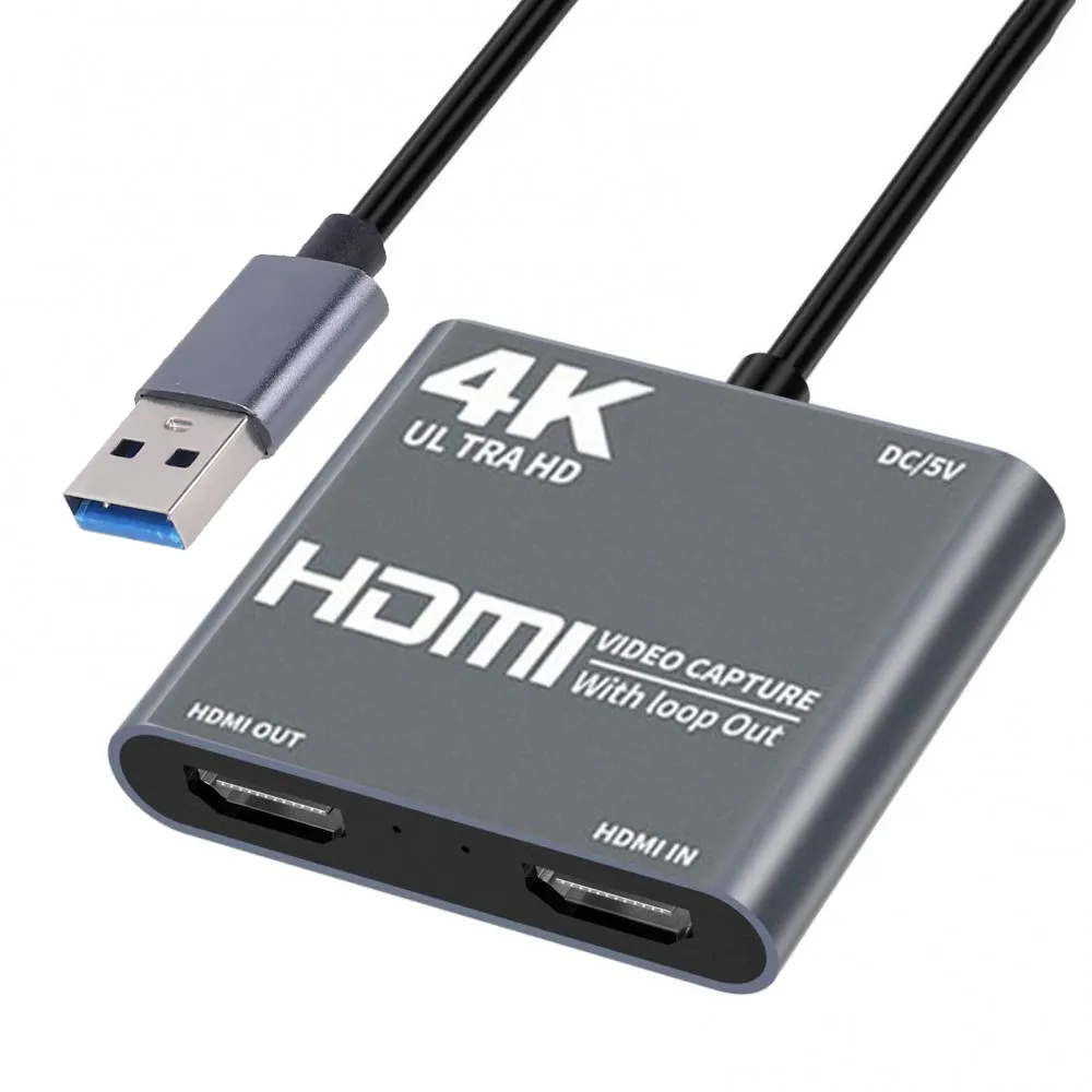 USB 3.0 4K/1080P Video Capture Card for PS4, PC, Mac, DSLR