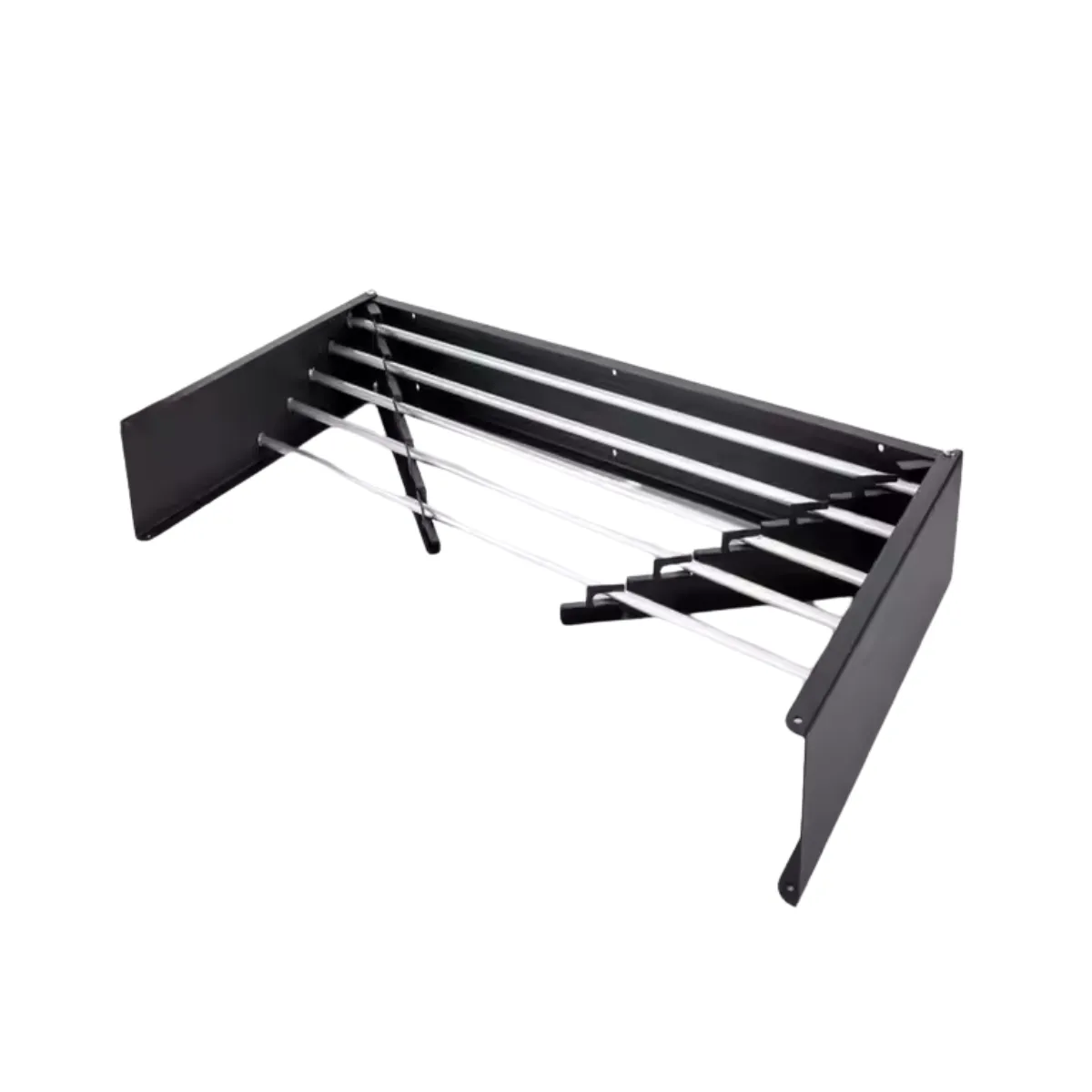 Sleek Bathroom Drying Rack for Towels & Laundry - 80cm - Black