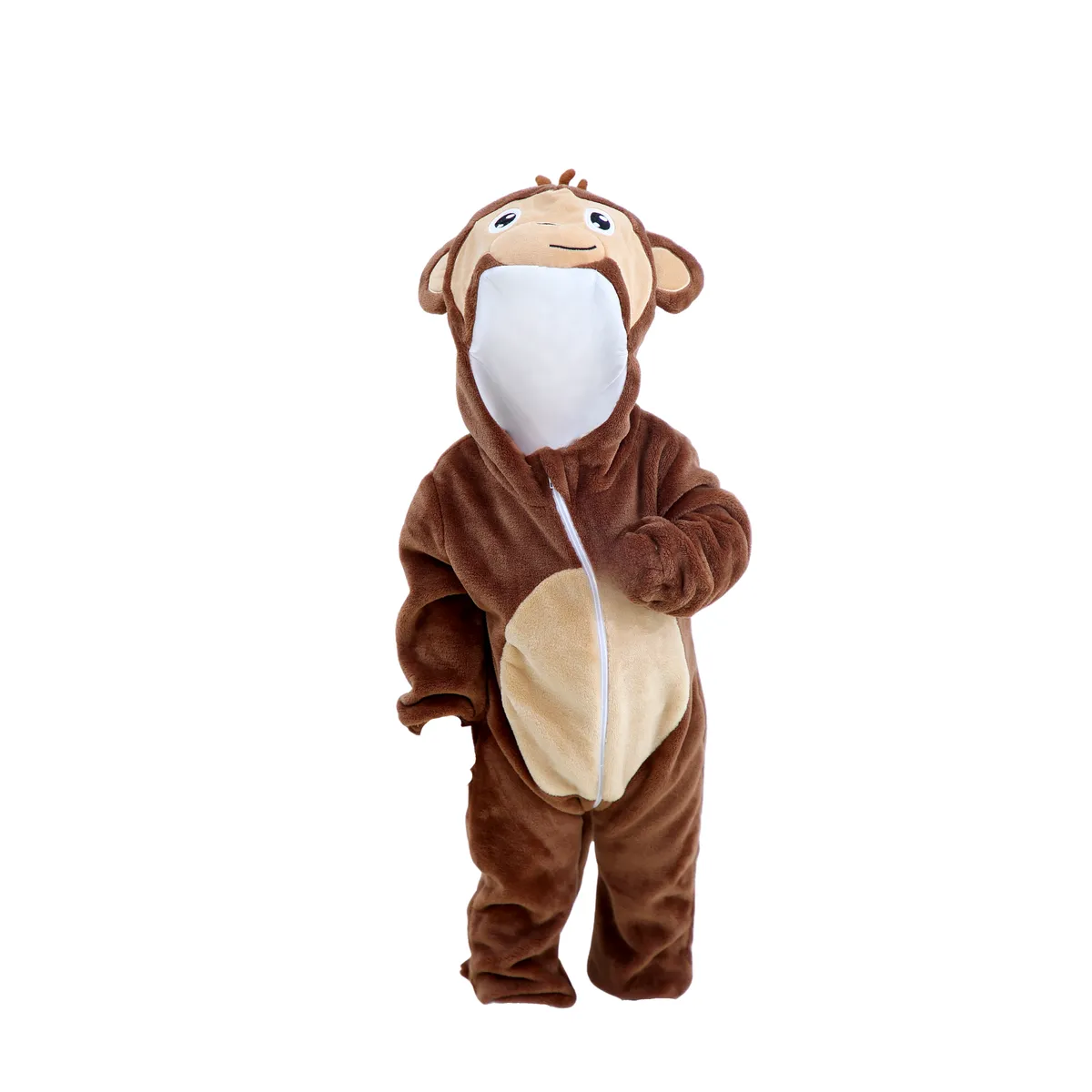 JKjustkidin Kids Monkey Costume Jumpsuit Onesie with 3D Details - 24-30 months