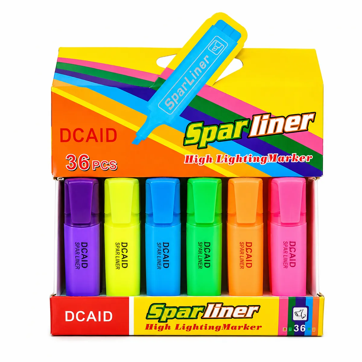 36 PCS Fluorescent Highlighter Marker Set Assorted Neon Colour