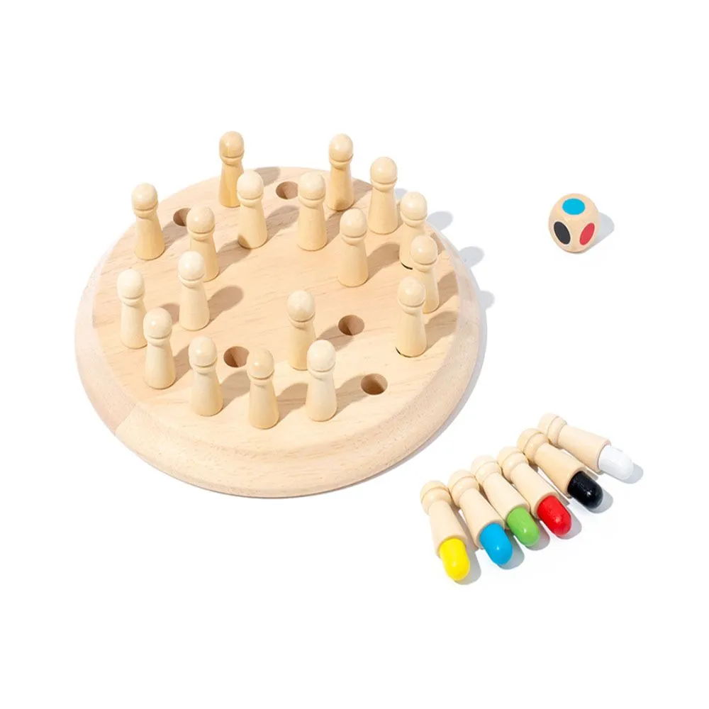 Wooden Memory Chess Matching Game,Family Board Games for Kids and Adults