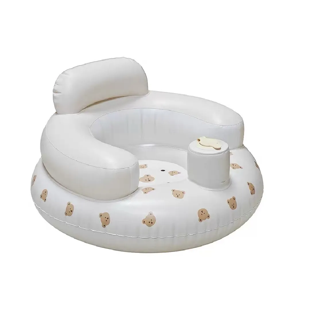 Inflatable Baby Seat Floor Chair Sofa for Sitting Up With Built in Air Pump