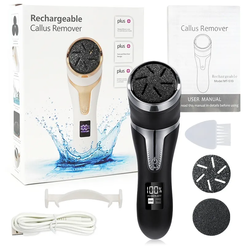 Electric Foot Callus Remover Pedicure Device for Hard & Dead Skin - Black