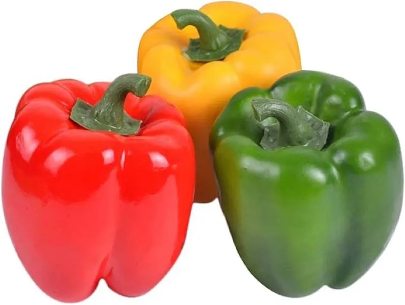Artificial Red - Green and Yellow Bell Peppers - 3 Piece