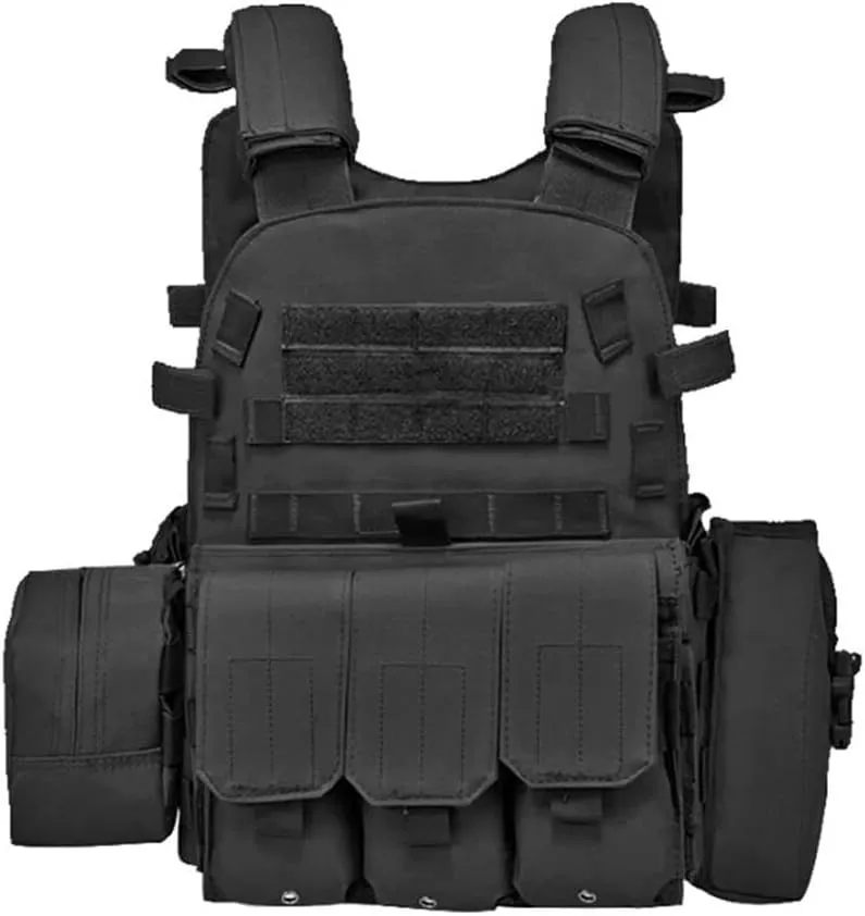 Military-Style Molle Tactical Vest for Camping, Hiking, and Paintball