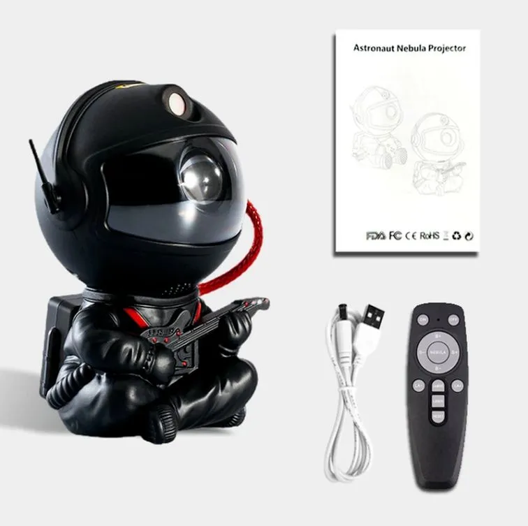 Galaxy Projector Astronaut Nebula Starry Star Sky Night Lights with Remote - Black