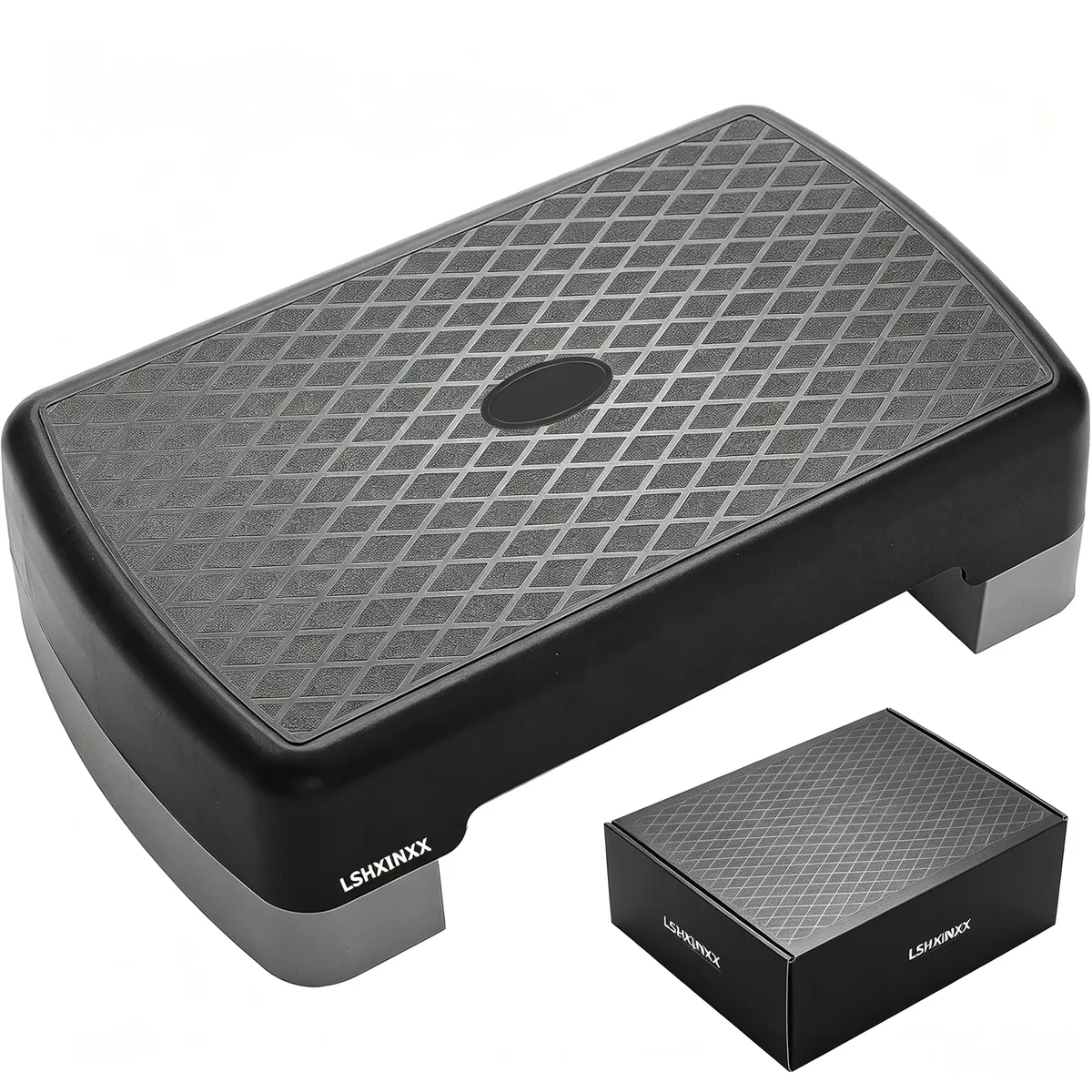 Aerobic Step Platform Trainer with Adjustable 2-Level Risers, Non-Slip