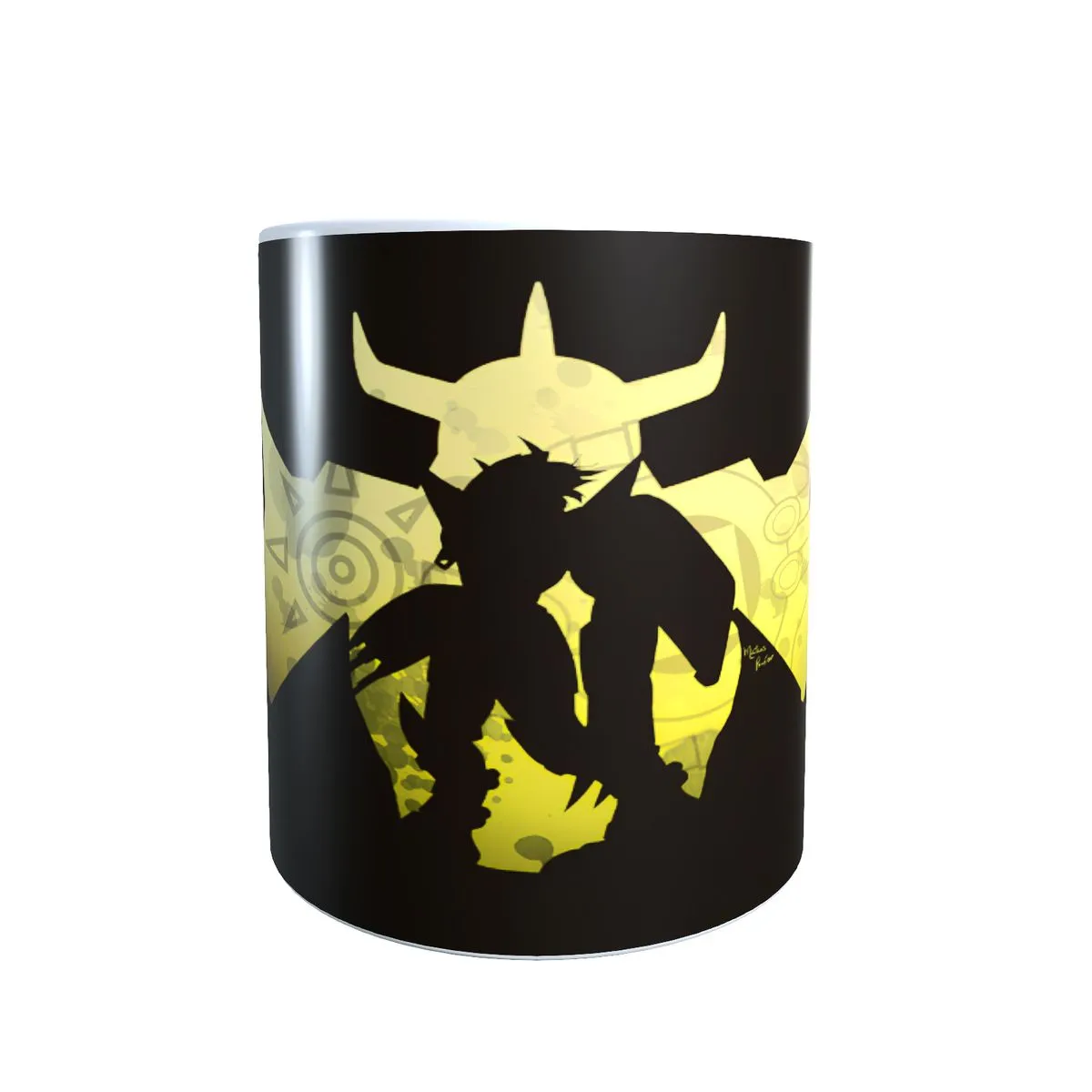 Wargreymon Silhouette - Digimon Themed Coffee Mug