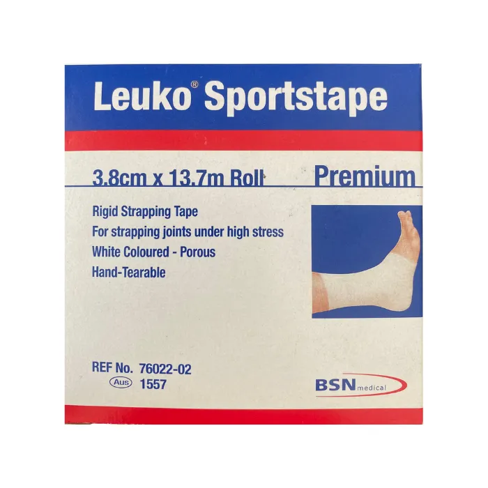 Leuko Sportstape Premium - 3.8cmx13.7m White (Rigid)