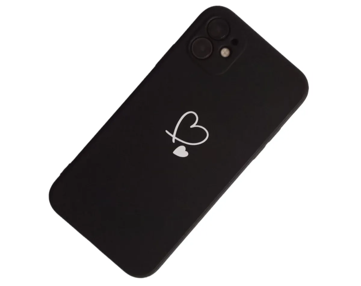 Heart Design Phone Case Compatible With iPhone 11 - Black