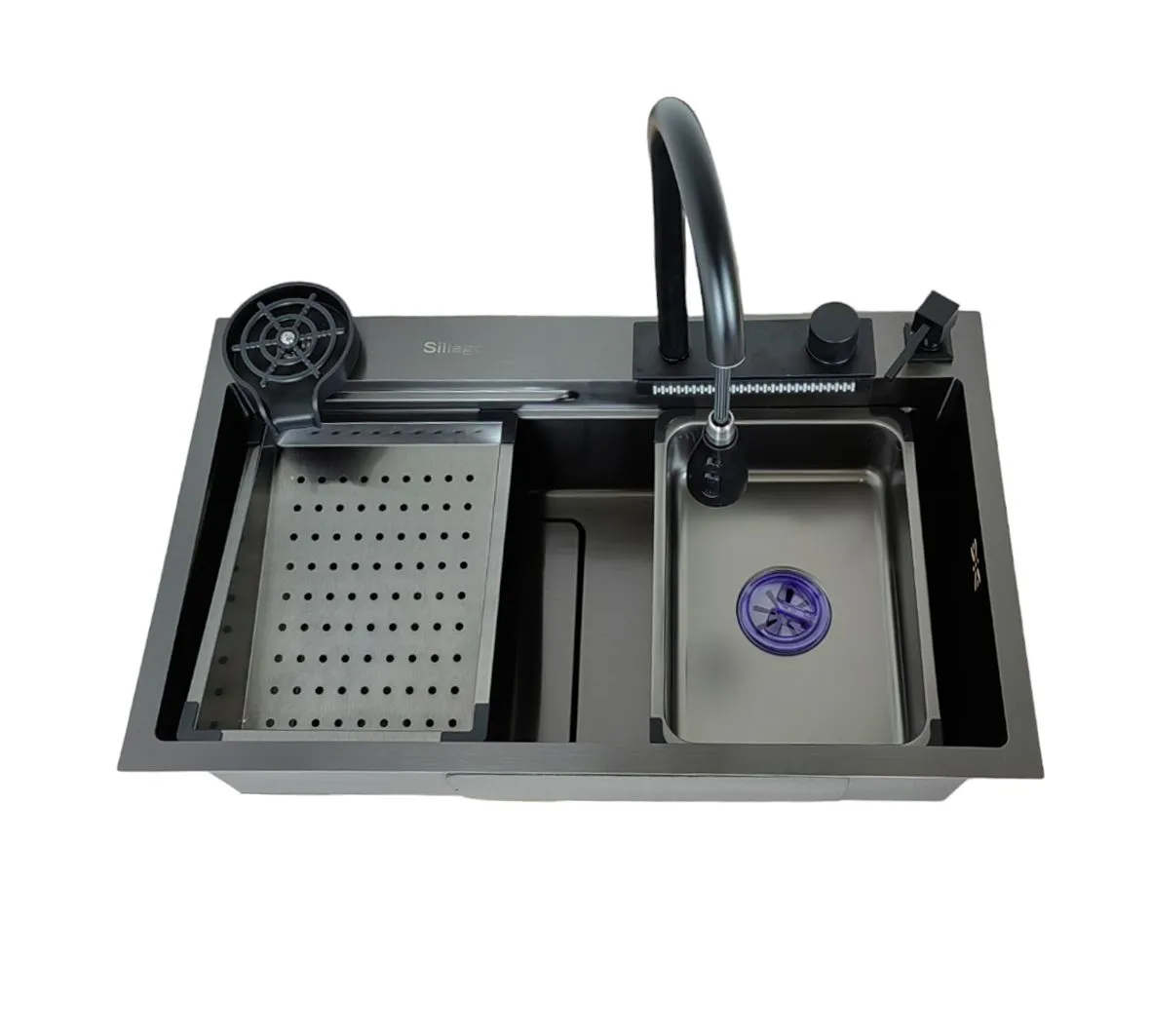 Clarina Drop Kitchen Sink With Accessories - Black