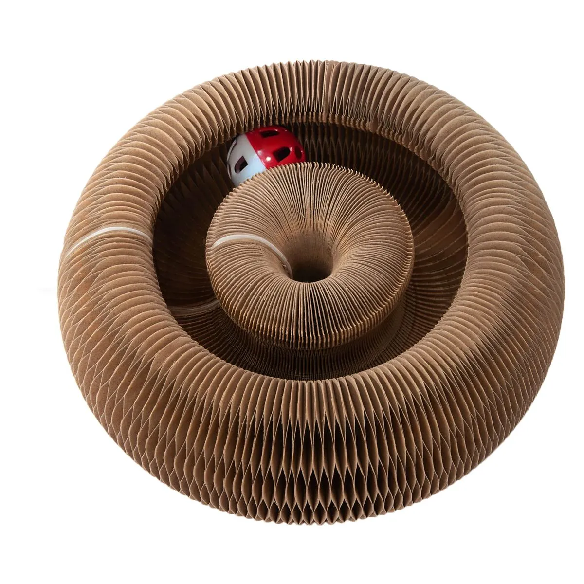 Multiform Cat Scratcher with Bell Ball Accordion Cardboard Toy