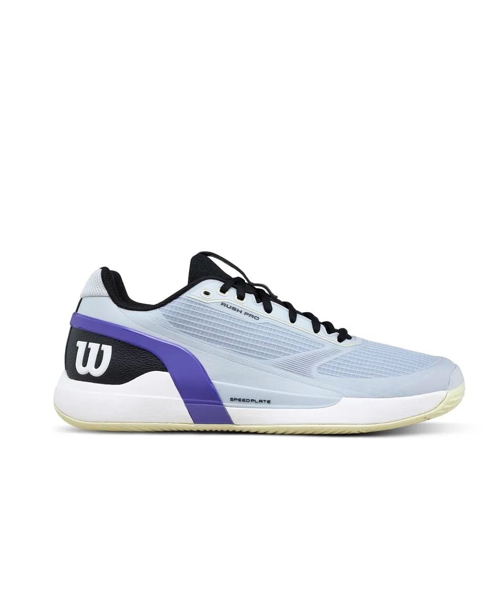 Wilson Mens Rush Pro 5 Padel Shoe - Grey Dawn / Black / Yellow