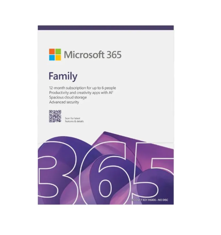 Microsoft 365 Family for up to 6 people AI-powered features Purple Package