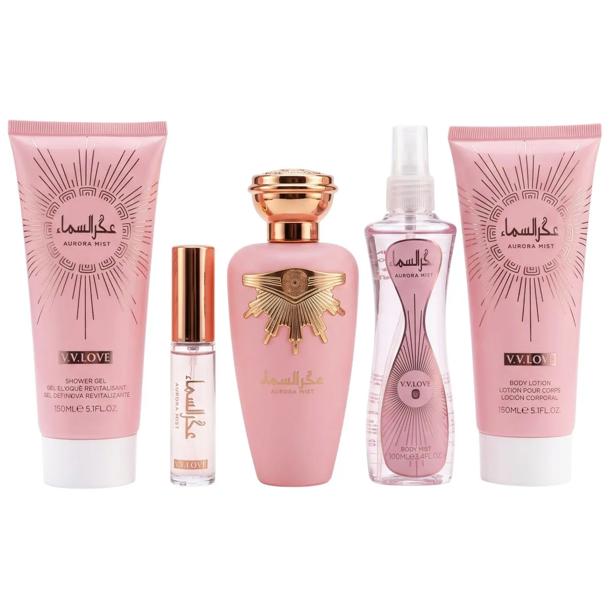 5 Pieces Premium Luxury Gift Set V.V.LOVE Aurora Mist Eau de Parfum 100ml