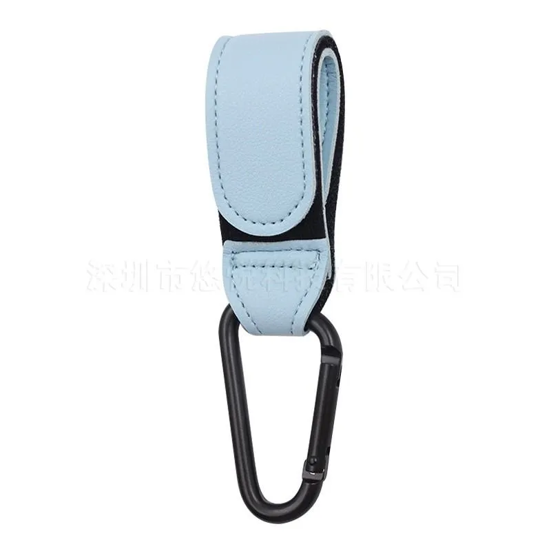 Durable Nonslip PU Leather Baby Stroller Hook - Baby Blue