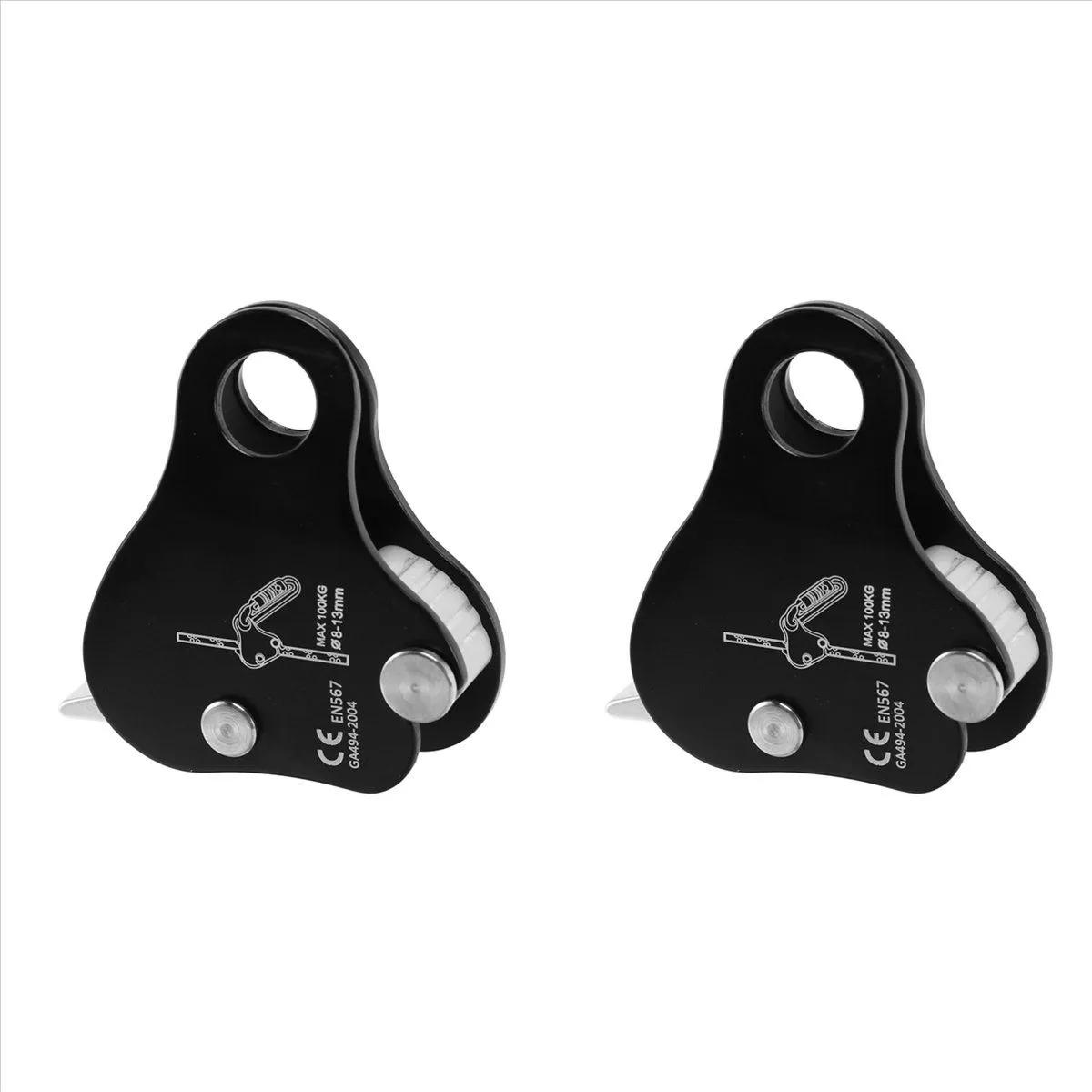 Rope Ascender Self-Locking Rope Grip For Climbing 8-13Mm Black