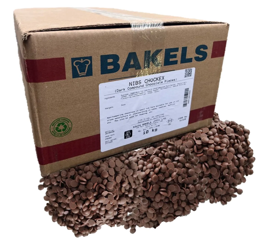 Bulk Choc Chips - Chockex Nibs 10kg (Bakery/ Catering Grade)