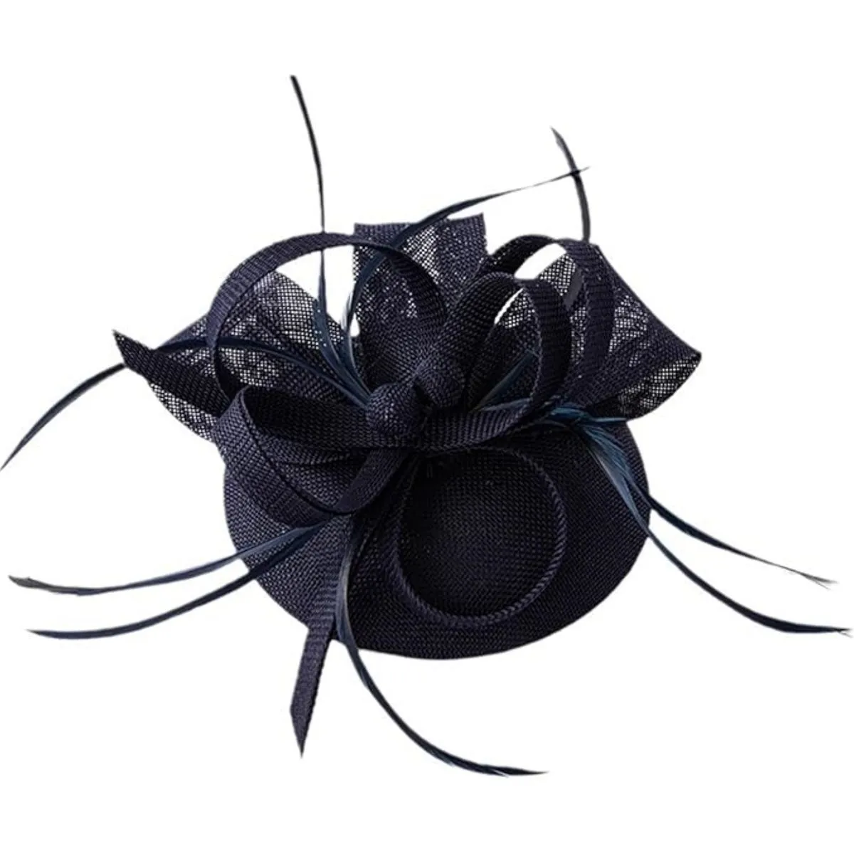 Fascinator Hat Bridal Feather Hair Clip Cocktail Wedding Hair Accessories - Black