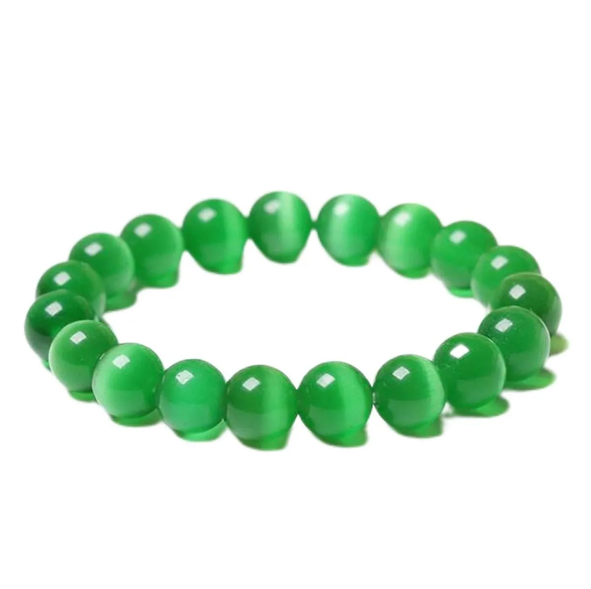 Natural Cat's Eye Stone Bracelet Crystal Gemstone Beaded Stretch Bracelet