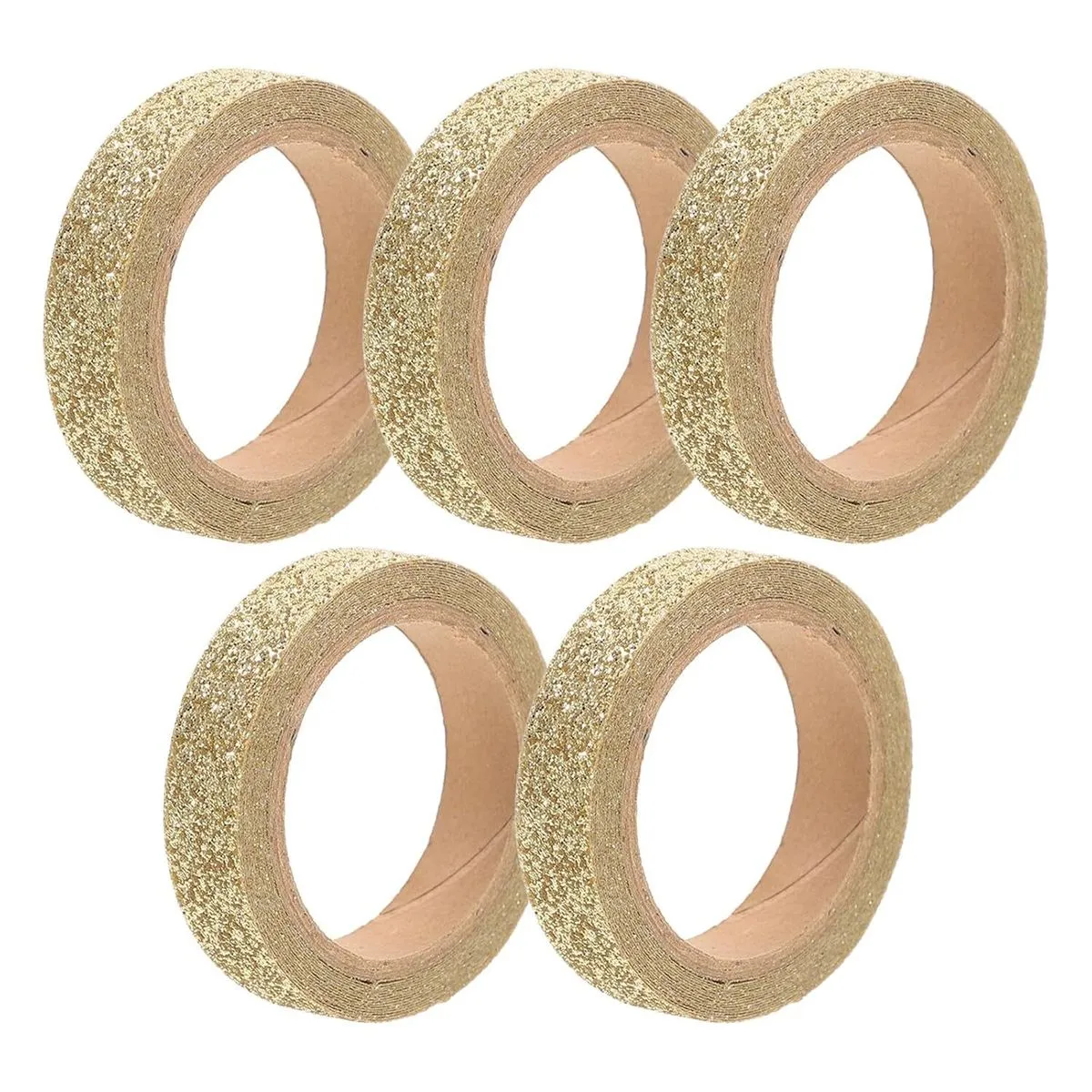 5 Rolls of Glitter Washi Tape Decorative Scrapbooking Tape for Journaling