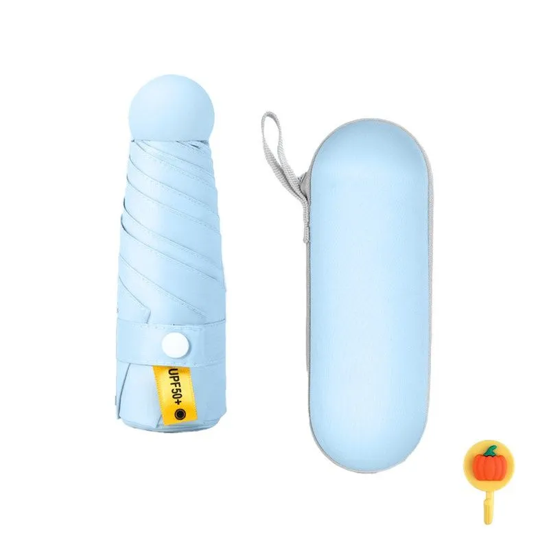 Mini UV Protection Ultra Light Rain and Sunshine Umbrella - Blue