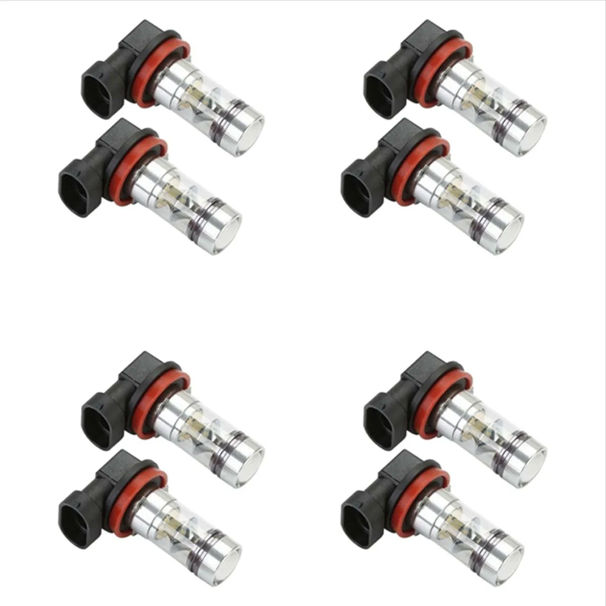ABTOR 8-Pack 100W High Power LED Fog Lights 6000K Cool White for H8/H11/H16
