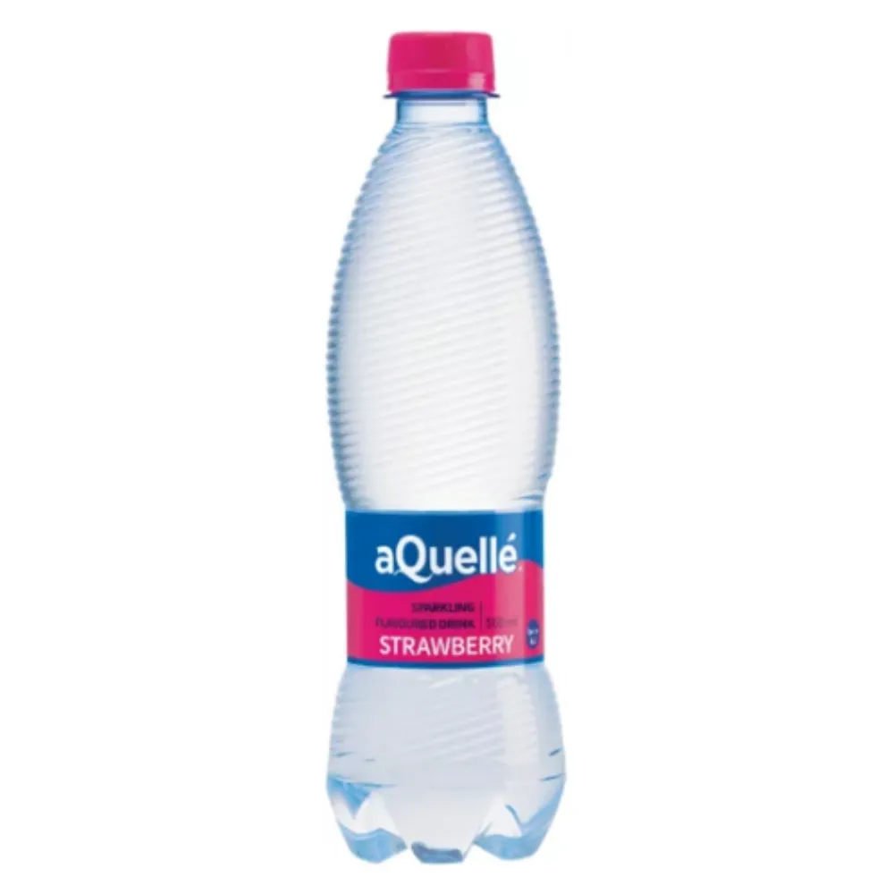 aQuellé Strawberry Flavoured Sparkling Water - 500ml (12 Pack)