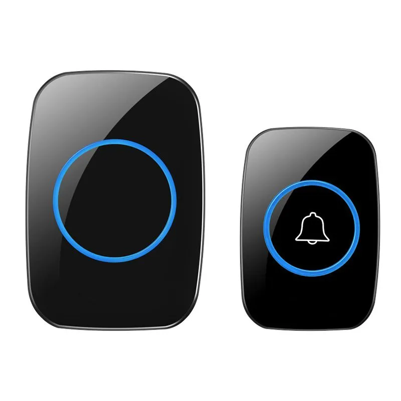 Wireless Doorbell, Waterproof Door Chime Kit Operating at Over 1000 Feet - Black