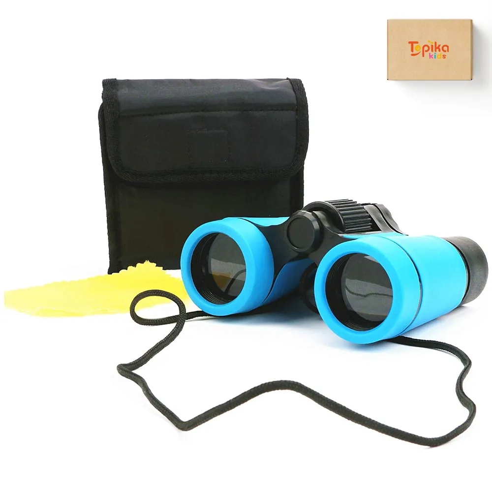 Topika Kids Binoculars 4x30 Shockproof Toy for Outdoor Learning Fun - Blue