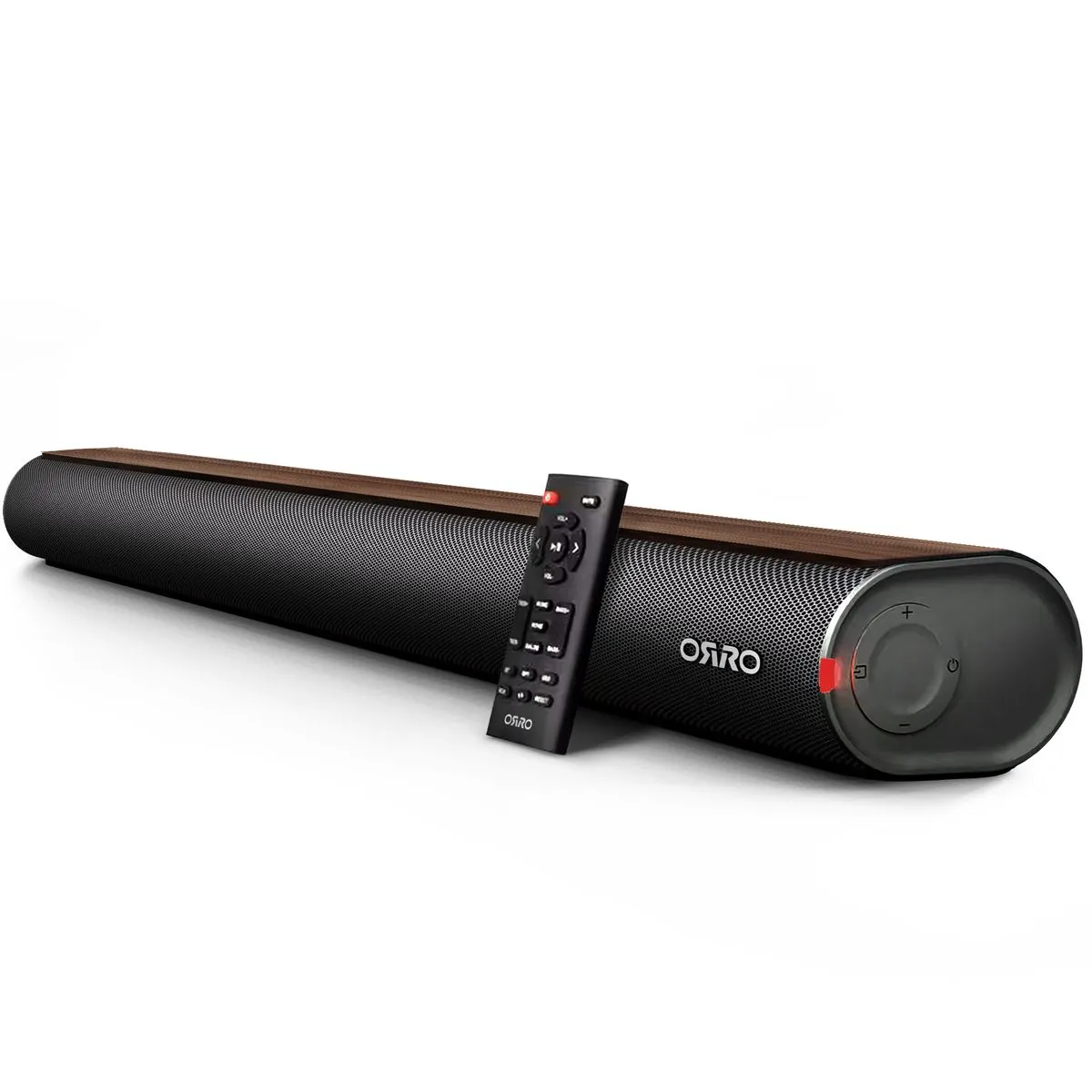 ORRO Home 150W Soundbar - 2.0 CH - Bluetooth, HDMI ARC, Optical, USB, AUX - Brown Wood