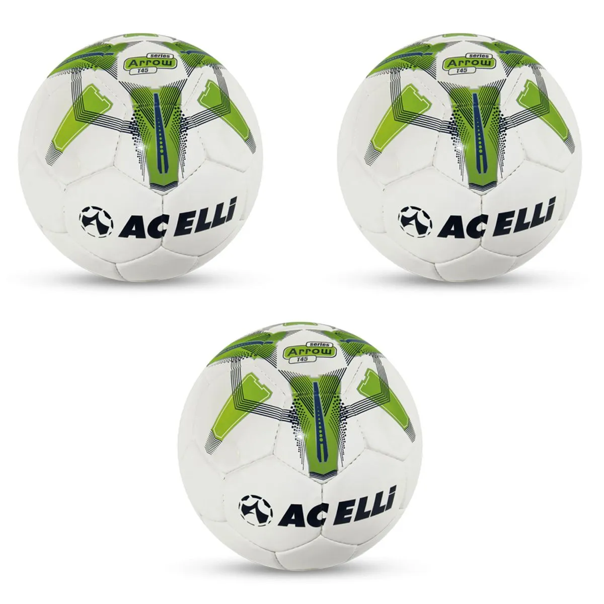 Acelli Arrow T45 Series V2 Soccer Ball - Size 5 Football - 3 Pack