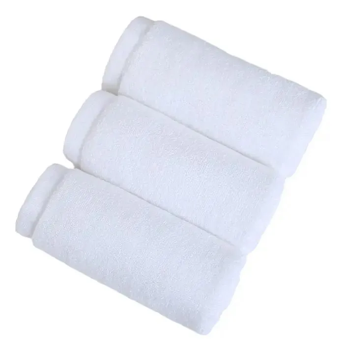 Hand Towels, 25x25 cm - Pure Cotton, White.
